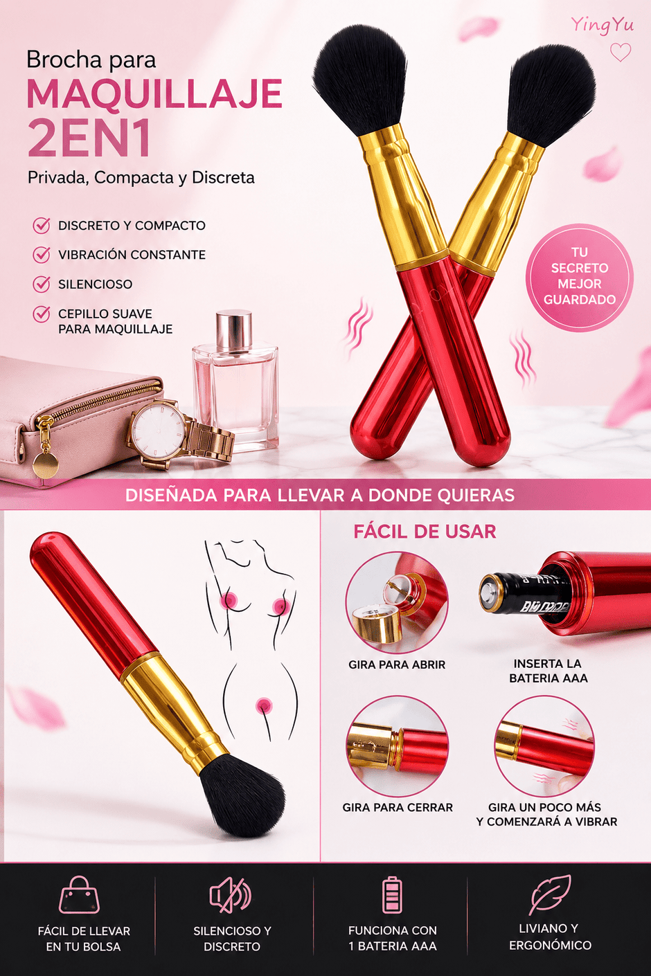 Brocha Vibrador Discreta 