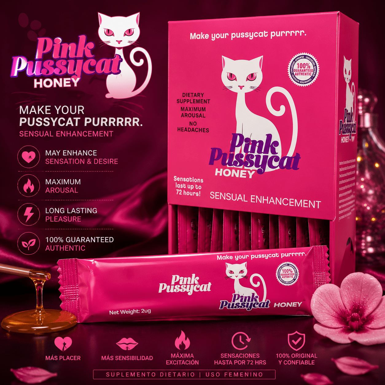 Miel afrodisíaca Pink Pussycat Honey