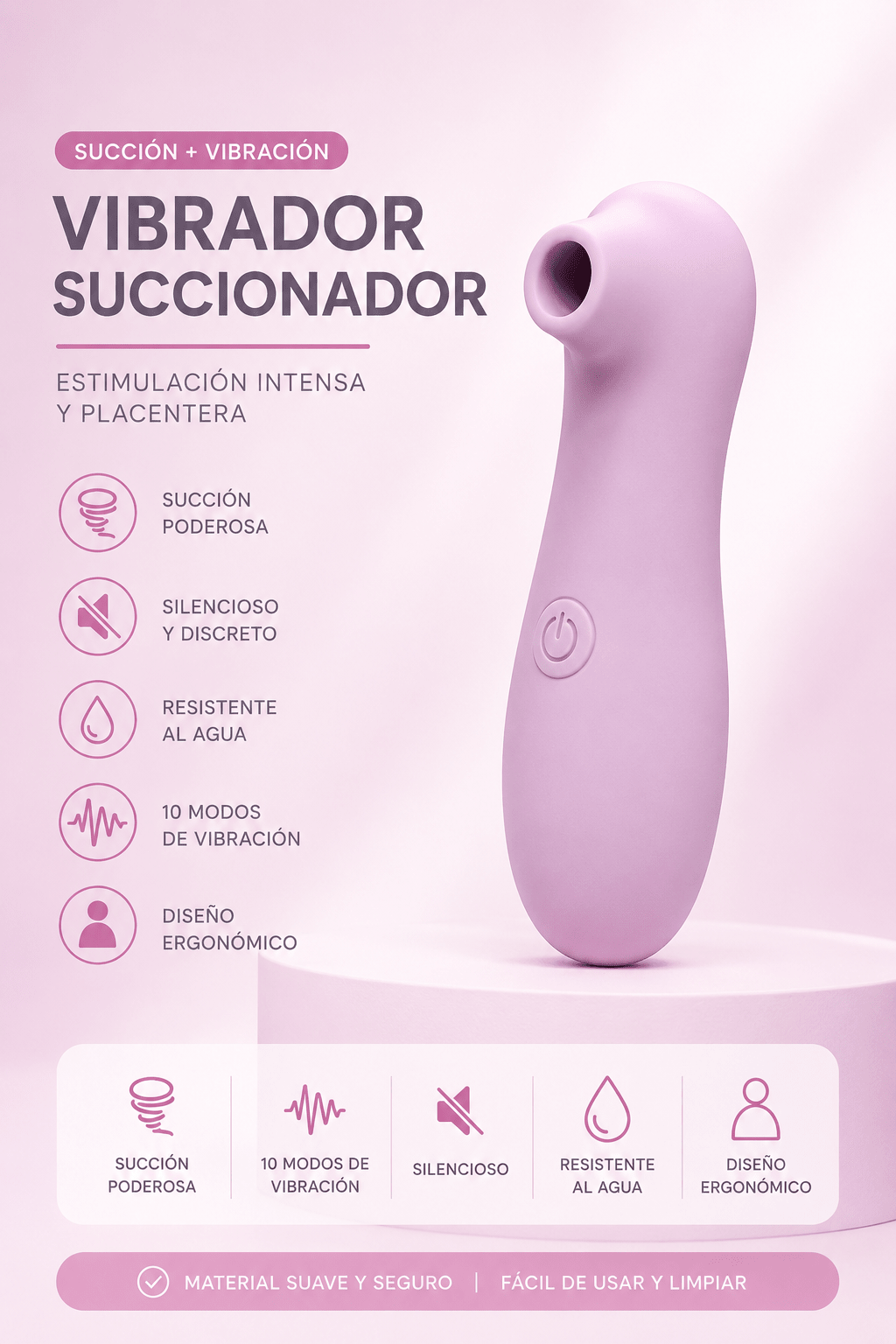 Vibrador con Succión Compacto 