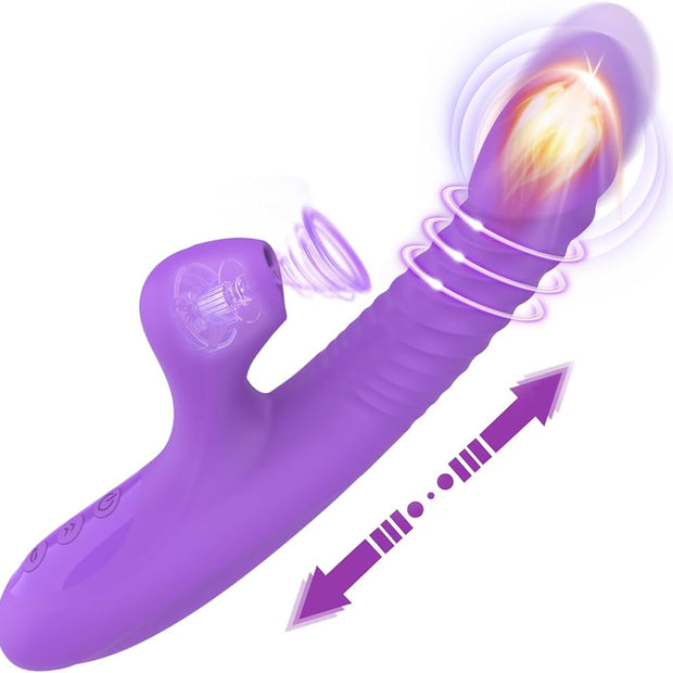 Vibrador conejo con Succionador Recargable 