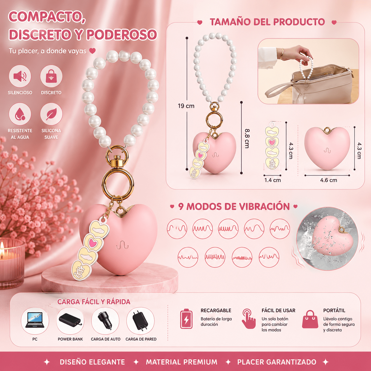 Vibrador Corazón Llavero 🔥💞 - Sin Culpa Mx