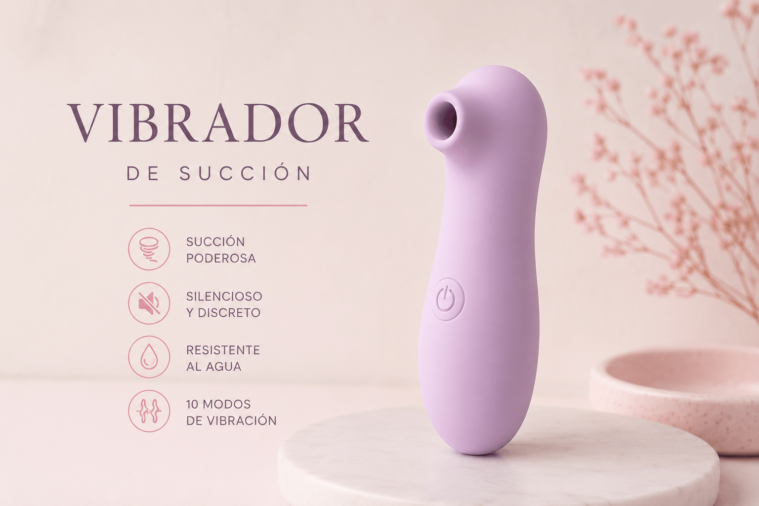 Vibrador de Succión Compacto y discreto 